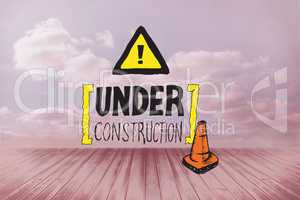 Composite image of under construction doodle