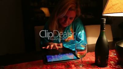 Woman using digital tablet computer PC