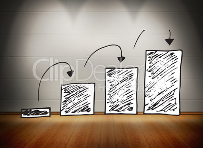 Composite image of bar chart doodle