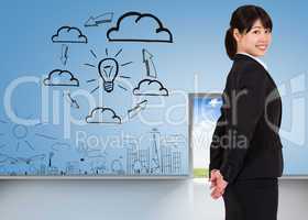 Composite image of smiling businesswoman