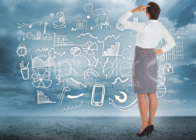 Composite image of businesswoman scratching her head Composite image of businesswoman scratching her head