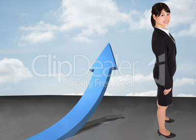 Composite image of smiling businesswoman