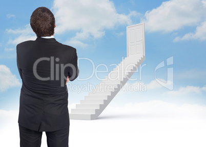 Composite image of thinking businessman