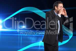 Composite image of shouting businessman