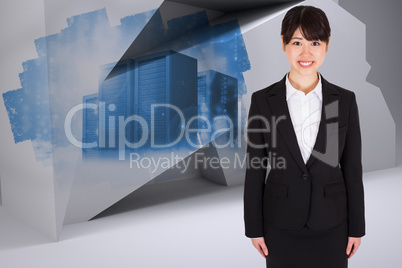 Composite image of smiling businesswoman