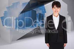 Composite image of smiling businesswoman