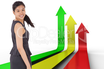 Composite image of smiling businesswoman