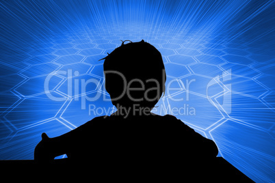 Composite image of background with blue hexagons