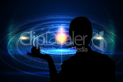 Composite image of futuristic black background with circles