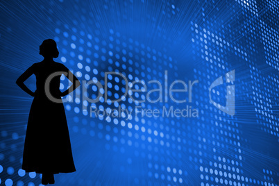 Composite image of blue shiny background Composite image of blue shiny background