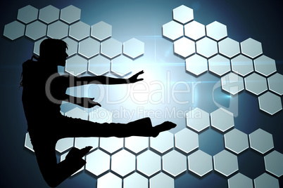 Composite image of technological background with hexagons