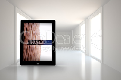 Composite image of wall street on tablet screen