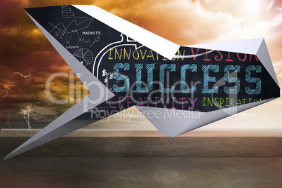 Composite image of success plan on abstract screen