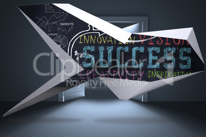 Composite image of success plan on abstract screen