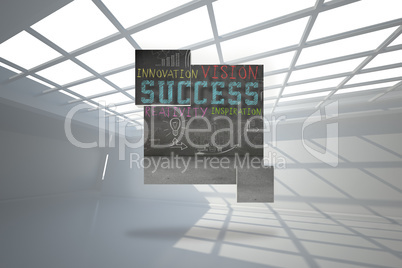 Composite image of success plan on abstract screen