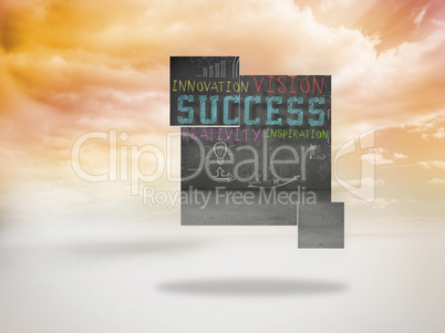 Composite image of success plan on abstract screen