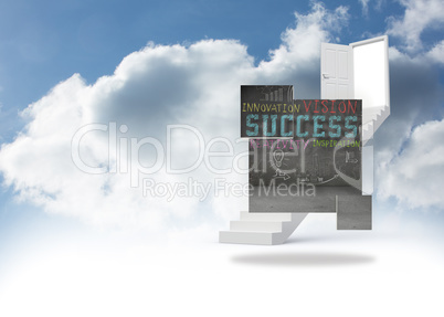 Composite image of success plan on abstract screen