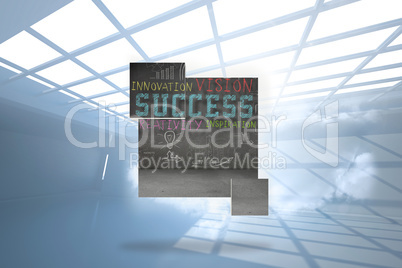 Composite image of success plan on abstract screen