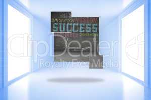 Composite image of success plan on abstract screen