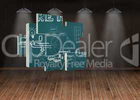 Composite image of brainstorm on abstract screen