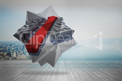 Composite image of arrow through maze on abstract screen Composite image of arrow through maze on abstract screen