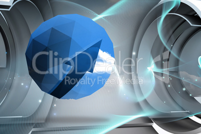 Composite image of blue arrow on abstract screen Composite image of blue arrow on abstract screen