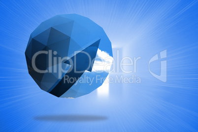 Composite image of blue arrow on abstract screen