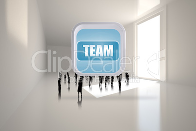 Composite image of team banner on abstract screen