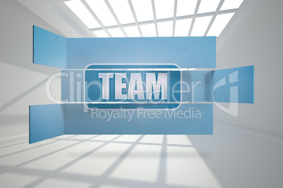 Composite image of team banner on abstract screen