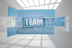 Composite image of team banner on abstract screen
