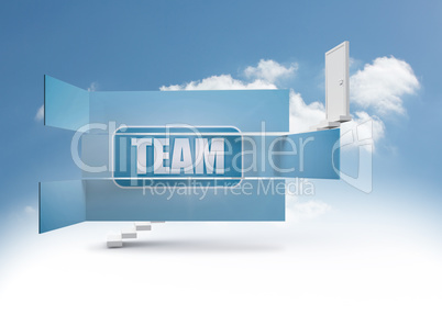 Composite image of team banner on abstract screen