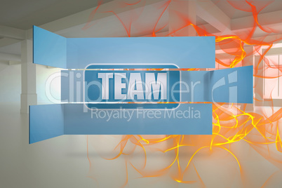 Composite image of team banner on abstract screen