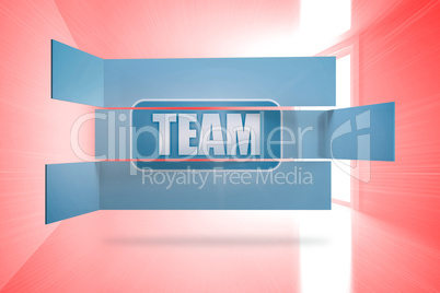 Composite image of team banner on abstract screen