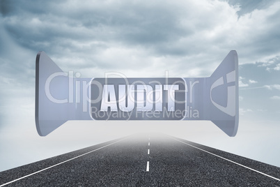 Composite image of audit banner on abstract screen