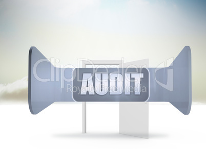 Composite image of audit banner on abstract screen