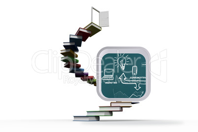 Composite image of brainstorm on abstract screen