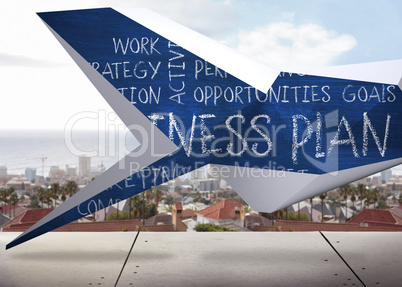 Composite image of business plan on abstract screen