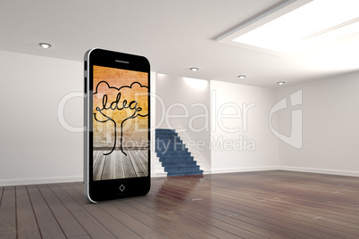 Composite image of idea tree on smartphone screen