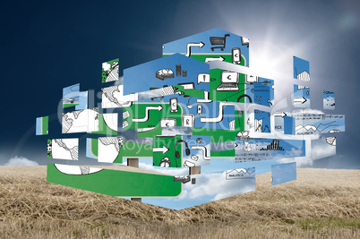 Composite image of brainstorm on abstract screen