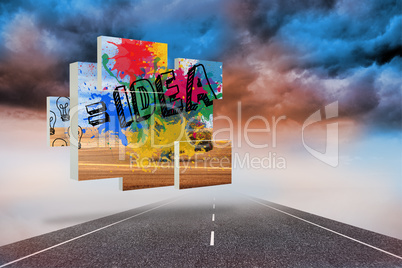 Composite image of idea on abstract screen