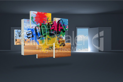 Composite image of idea on abstract screen