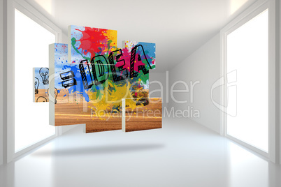 Composite image of idea on abstract screen