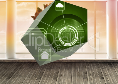 Composite image of interface on abstract screen Composite image of interface on abstract screen