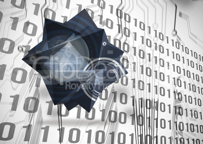 Composite image of interface on abstract screen Composite image of interface on abstract screen
