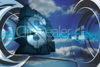 Composite image of dollar sign on abstract screen Composite image of dollar sign on abstract screen