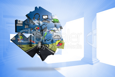 Composite image of media brainstorm on abstract screen