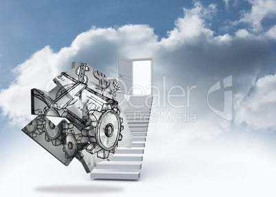 Composite image of dollar machine on abstract screen Composite image of dollar machine on abstract screen