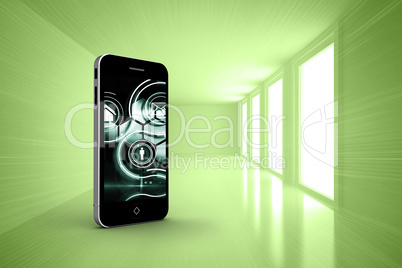 Composite image of interface on smartphone screen