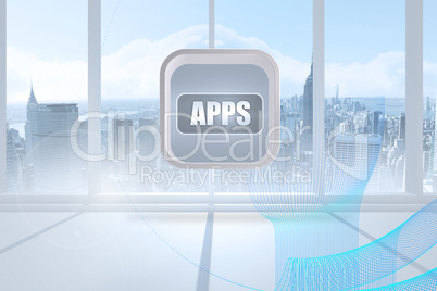 Composite image of apps banner on abstract screen