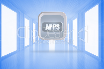 Composite image of apps banner on abstract screen